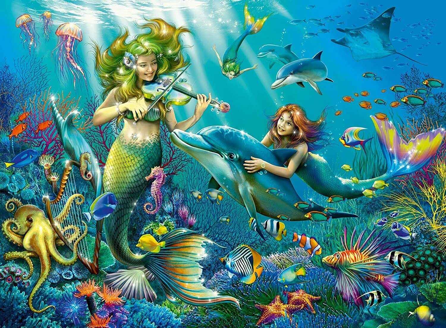 Ravensburger Toys 100 pc Puzzle - Glitter Underwater Beauties