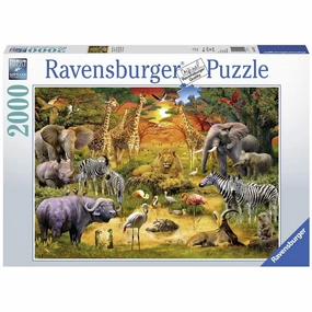 Ravensburger Toys 2000 pc Puzzle - Gathering at the Waterhole