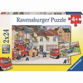Ravensburger Toys 2 x 24 pc Puzzle - With The Fire Brigade