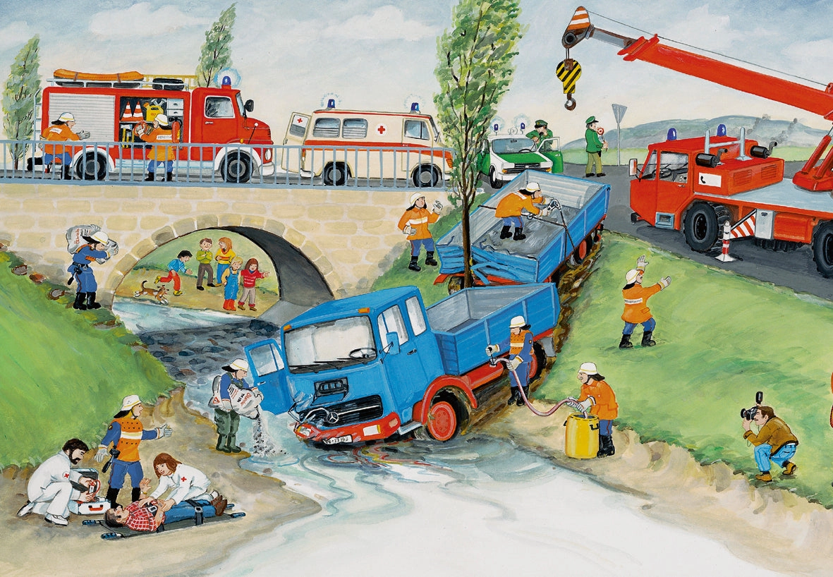 Ravensburger Toys 2 x 24 pc Puzzle - With The Fire Brigade