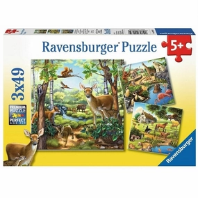 Ravensburger Toys 3 x 49 pc Puzzle - Forest / Zoo / Domestic Animals