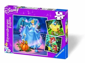 Ravensburger Toys 3 x 49 pc Puzzle Disney Princess Snow White, Cinderella, Ariel