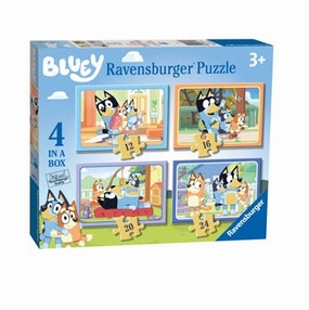 Ravensburger Toys 4 in a Box Puzzle - Bluey Let's Do This