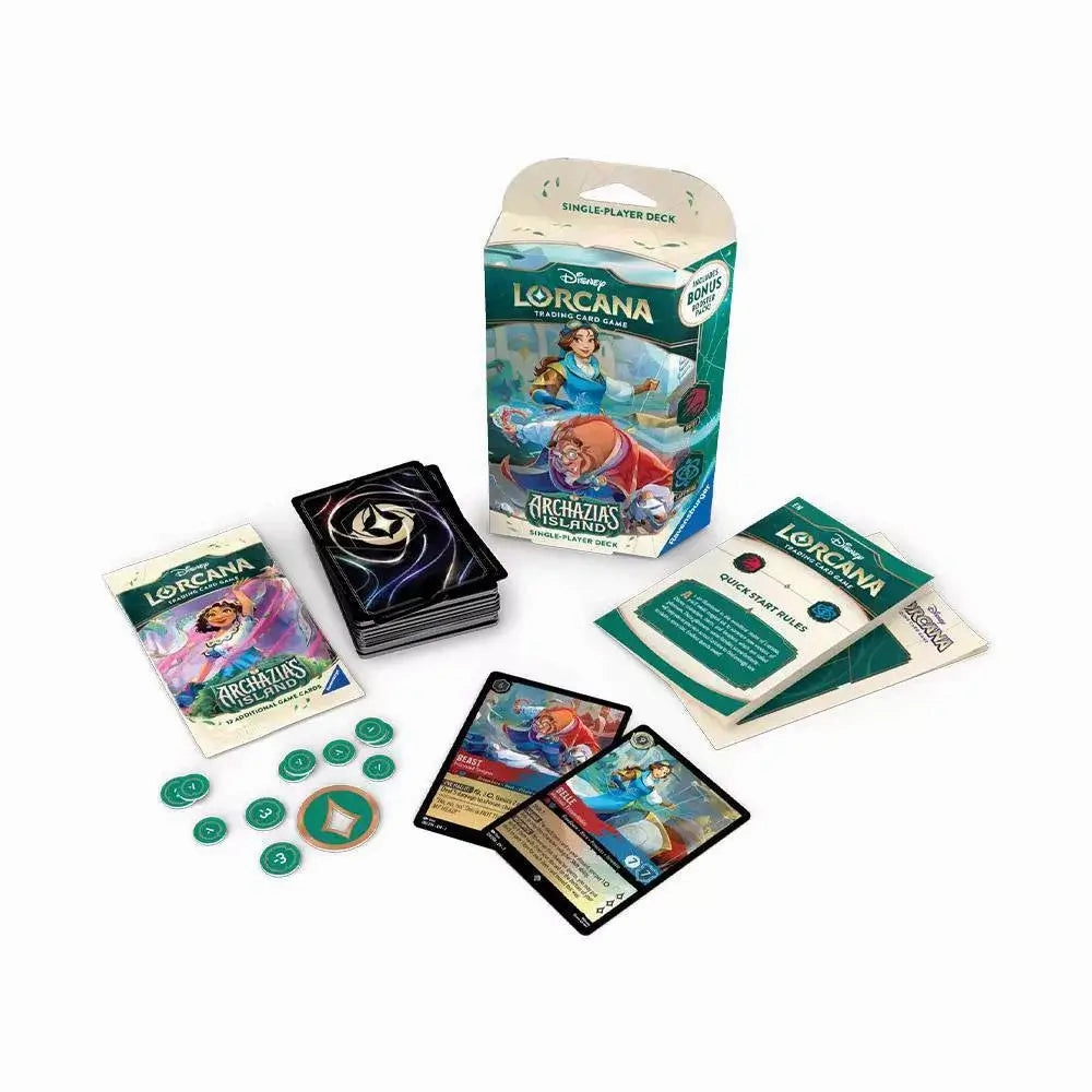 Ravensburger Toys Disney Lorcana TCG Archazia's Island Single-Player Deck (Ruby & Sapphire Belle & Beast)