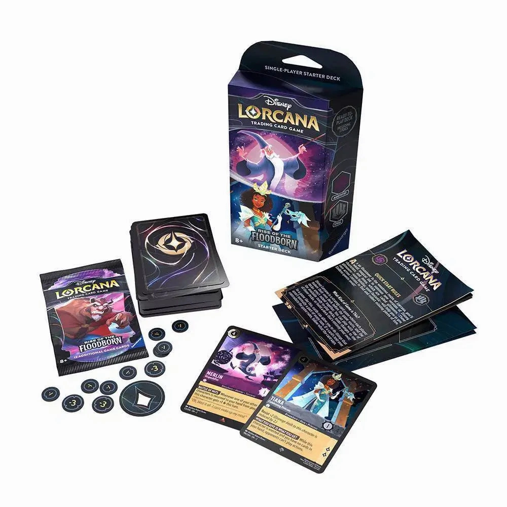 Ravensburger Toys Disney Lorcana TCG Rise of the Floodborn Starter Deck (Merlin and Tiana)