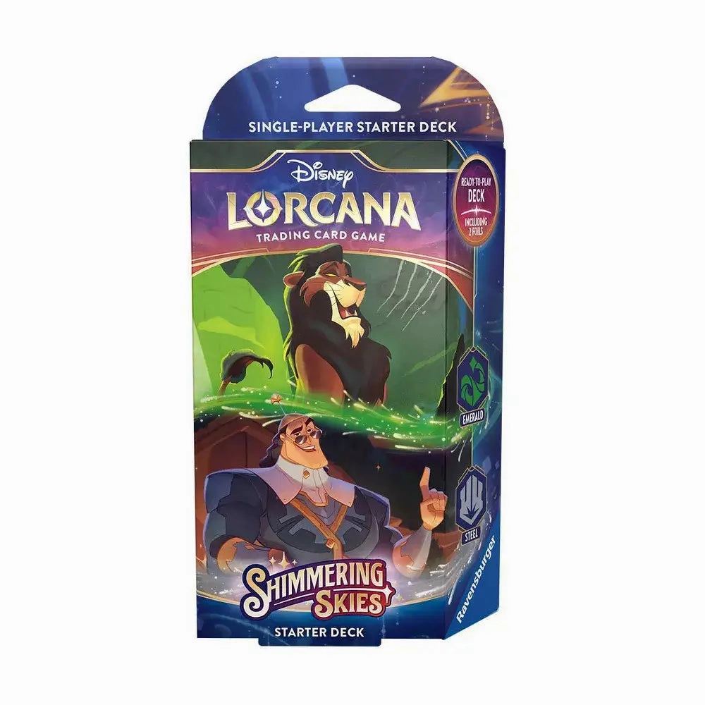 Ravensburger Toys Disney Lorcana Trading Card Game Shimmering Skies Starter Deck Scar and Kronk