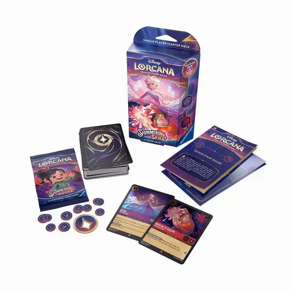 Ravensburger Toys Disney Lorcnana Trading Card Game Shimmering Skies Starter Deck Elsa and Ralph