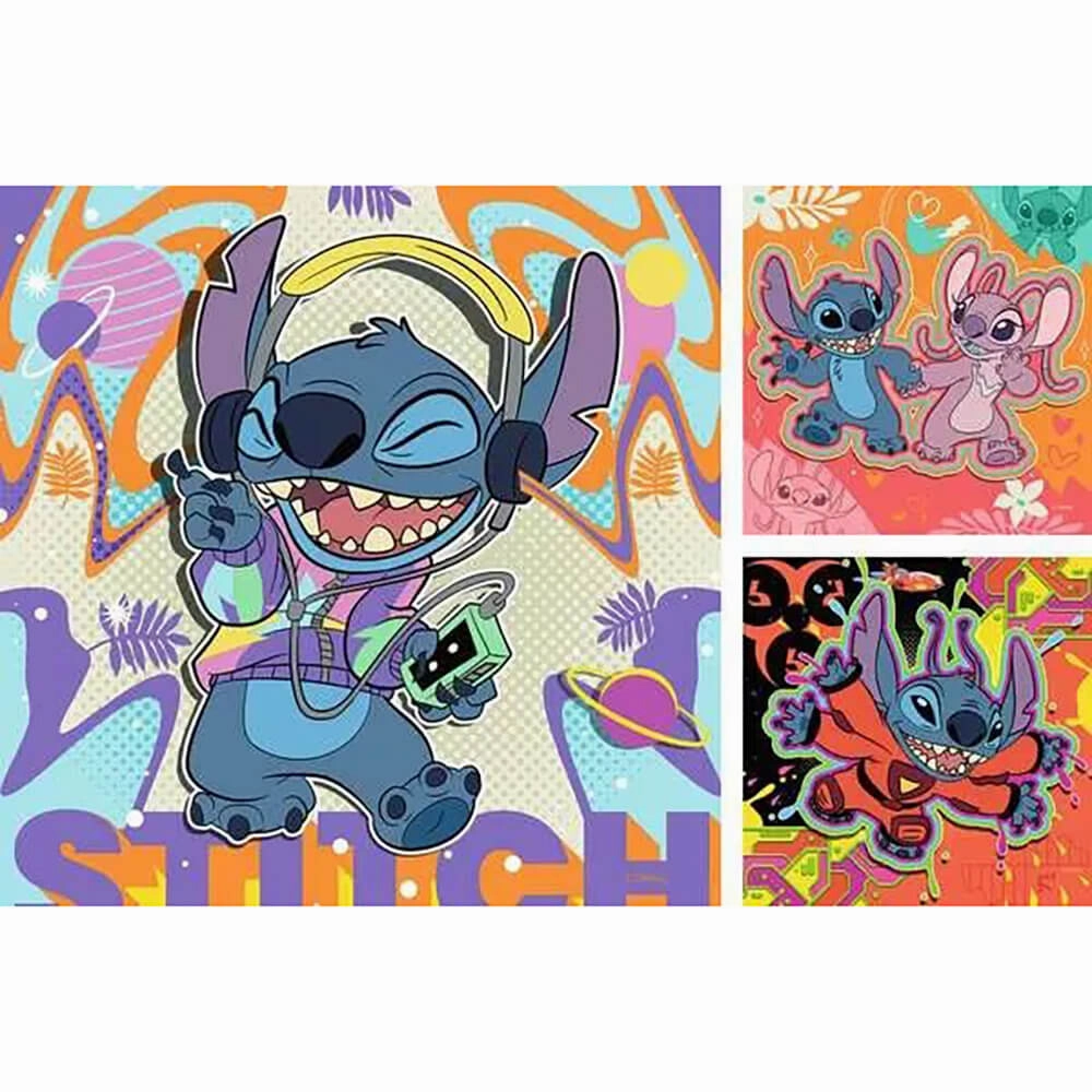 Ravensburger Toys Ravensburger Disney's Stitch Play the Day Away 3x49 Piece Puzzle Set