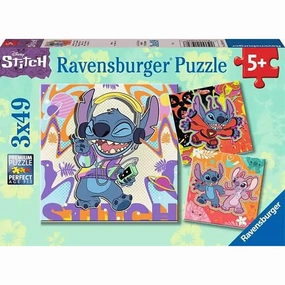 Ravensburger Toys Ravensburger Disney's Stitch Play the Day Away 3x49 Piece Puzzle Set
