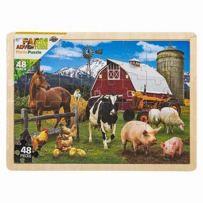 Rhode Island Novelty Toys Adventure Planet 48 Piece Farm Jigsaw Puzzle