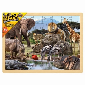 Rhode Island Novelty Toys Adventure Planet 48 Piece Safari Jigsaw Puzzle