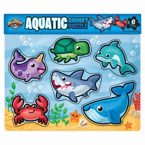 Rhode Island Novelty Toys Adventure Planet 6 Piece Chunky Aquatic Puzzle