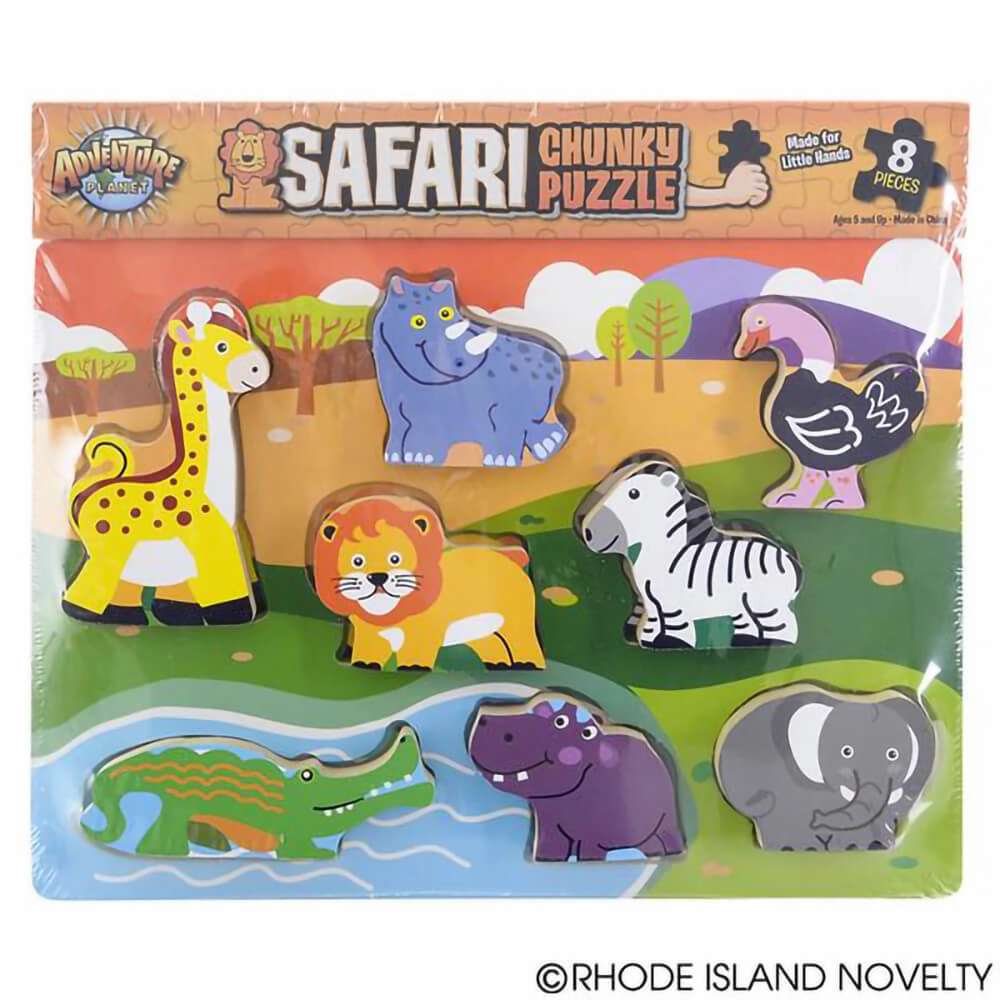 Rhode Island Novelty Toys Adventure Planet 8 Piece Chunky Safari Puzzle