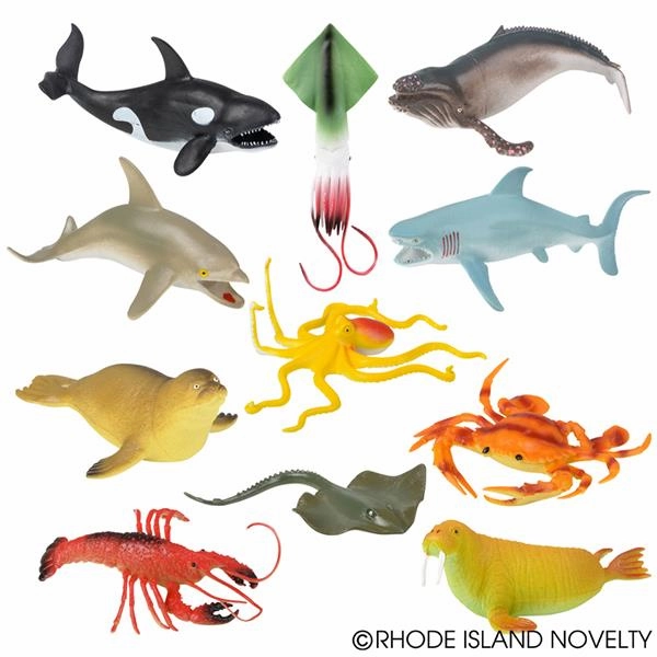 Rhode Island Novelty Toys Rhode Island Novelty 11 Piece Mesh Bag Aquatic Animal Set