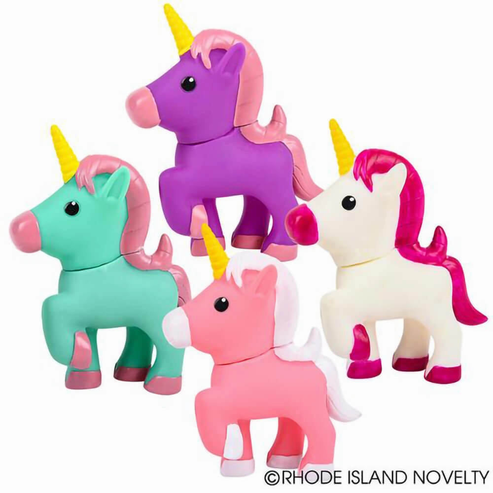Rhode Island Novelty Toys Rhode Island Novelty 4 Inch Squeeze Squeaker Unicorn Figure