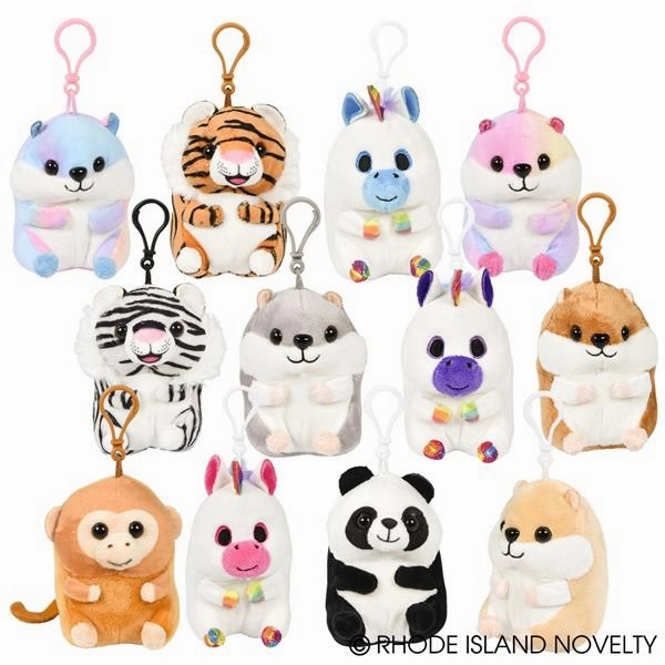 Rhode Island Novelty Toys Rhode Island Novelty 4" Belly Buddy Plush Clip (Random)