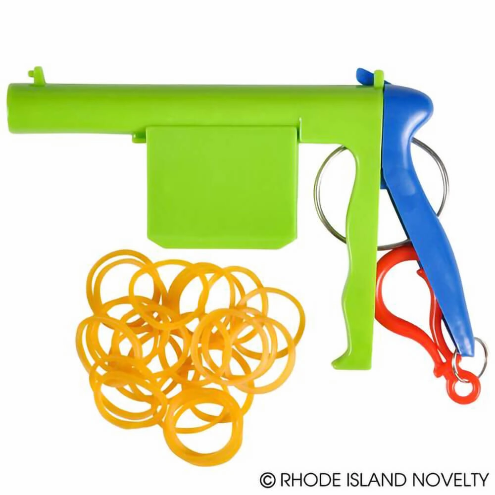 Rhode Island Novelty Toys The Toy Network Rubber Band Shooter with 20 Rubber Bands