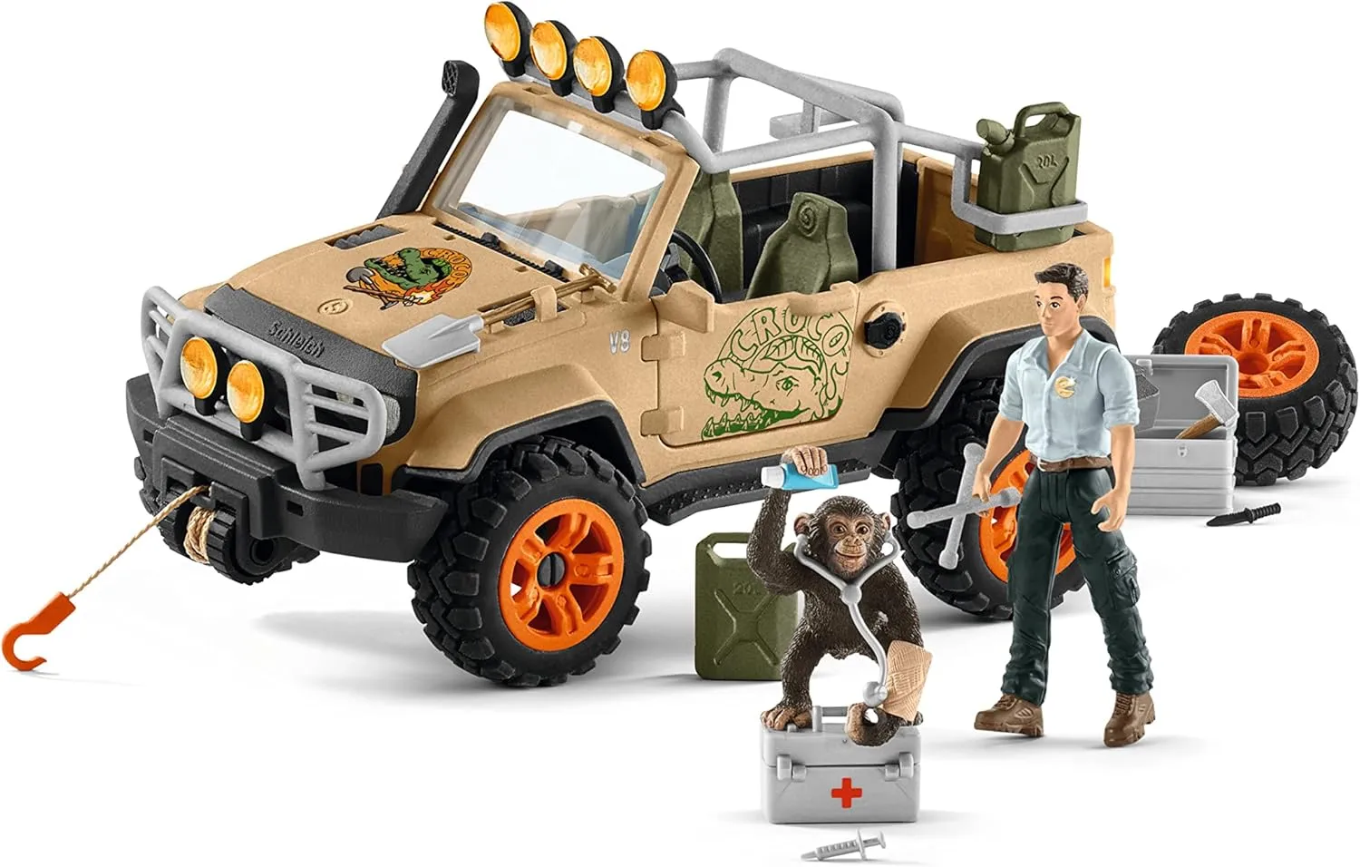 Schleich Toys SCHLEICH 42410 4x4 Vehicle with Winch Wild Life Toy Playset for Kids Aged 3 