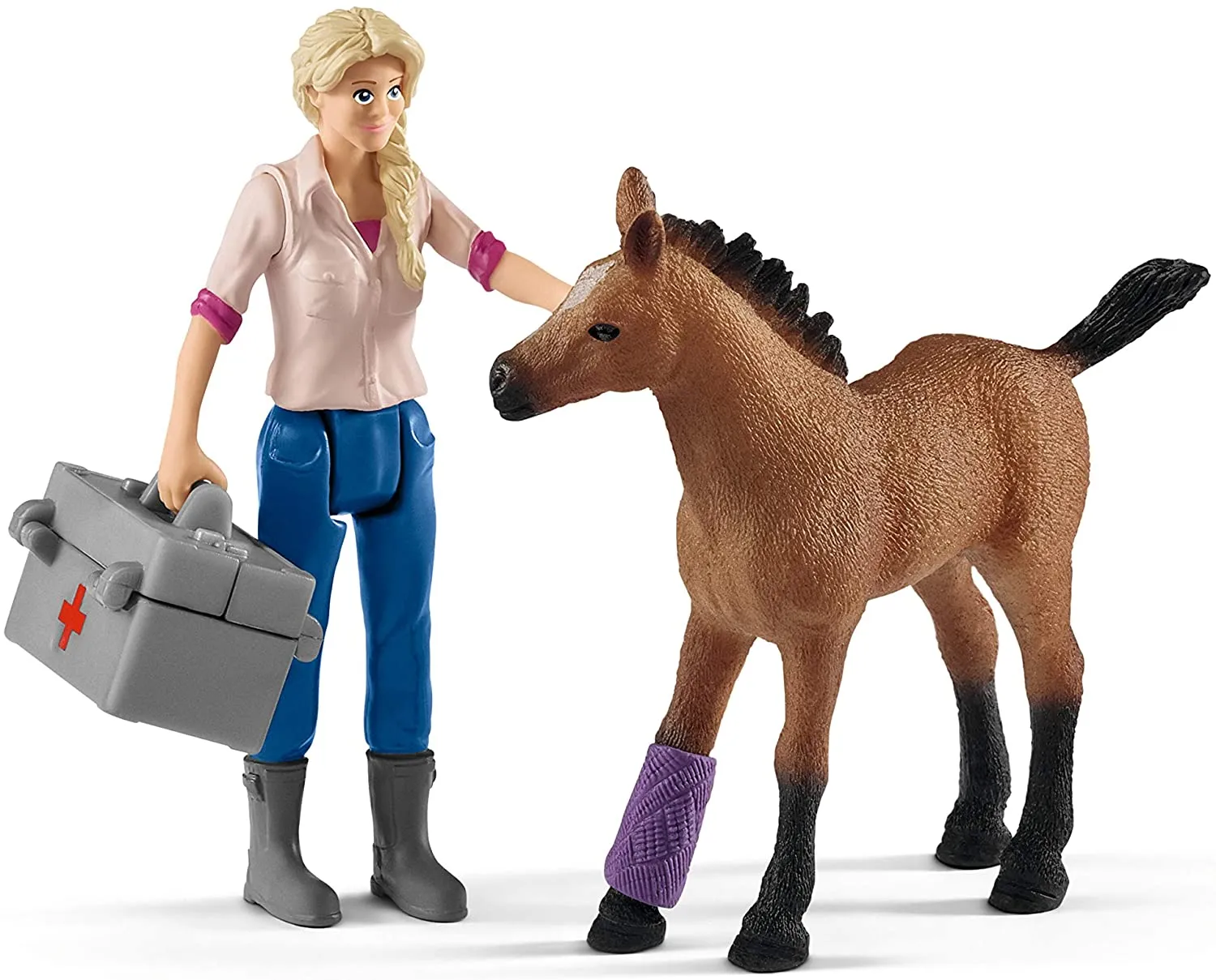 Schleich Toys Schleich 42486 Vet Visiting Mare and Foal