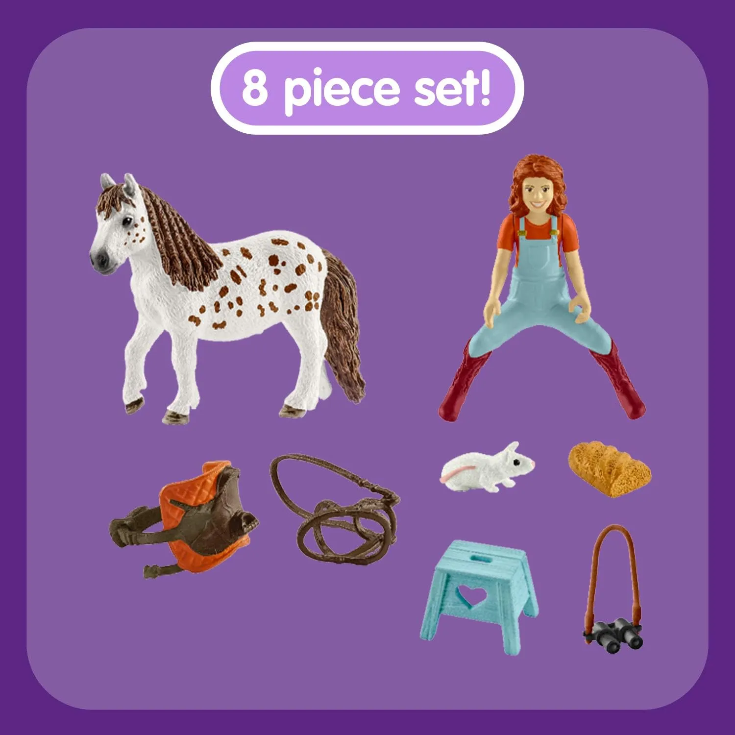 Schleich Toys SCHLEICH 42518n Horse Club Mia & Spotty Horse Club Toy Playset for Kids Aged 3-12