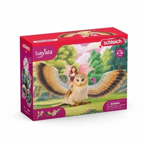 Schleich Toys Fairy in Flight on Glam Owl