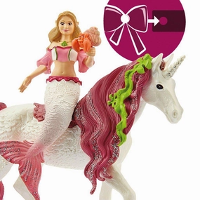 Schleich Toys Farm Life Mermaid Feya on underwater unicorn