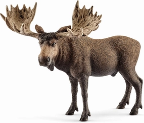 Schleich Toys Schleich 14781 Moose Bull Figurine - Hand-Painted Wildlife Animal Toy for Kids, 13 x 7 x 11 cm