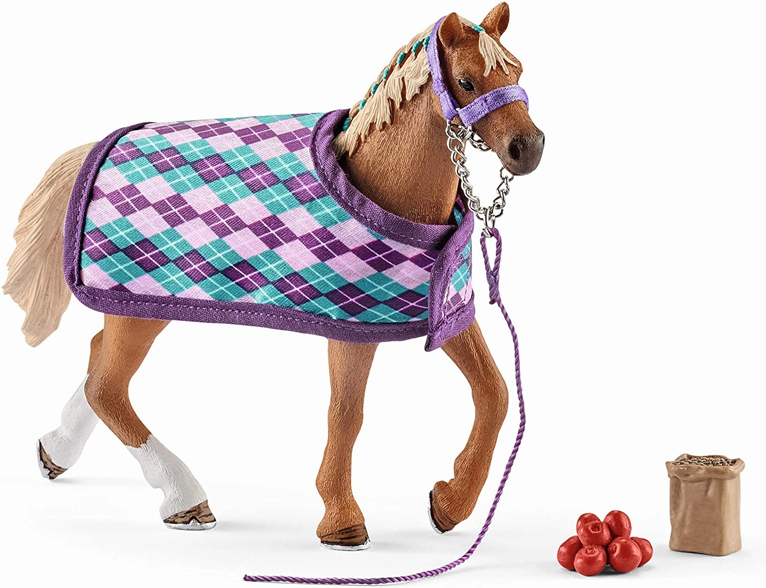 Schleich Toys Schleich 42360 42360-Horse Club English Thoroughbred with Blanket, Multicolour