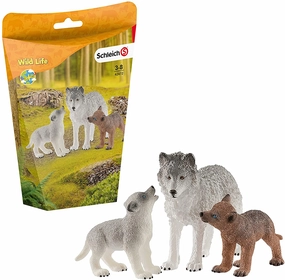 Schleich Toys Schleich 42472 Wild Life Mother Wolf With Pups