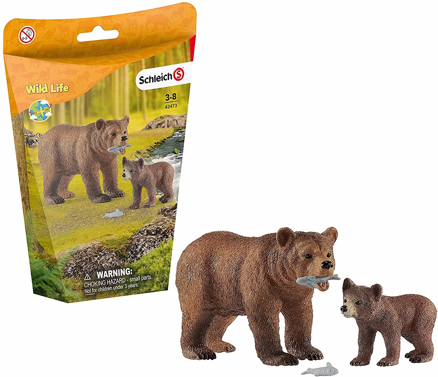 Schleich Toys Schleich 42473 Wild Life Grizzly Bear Mother With Cub