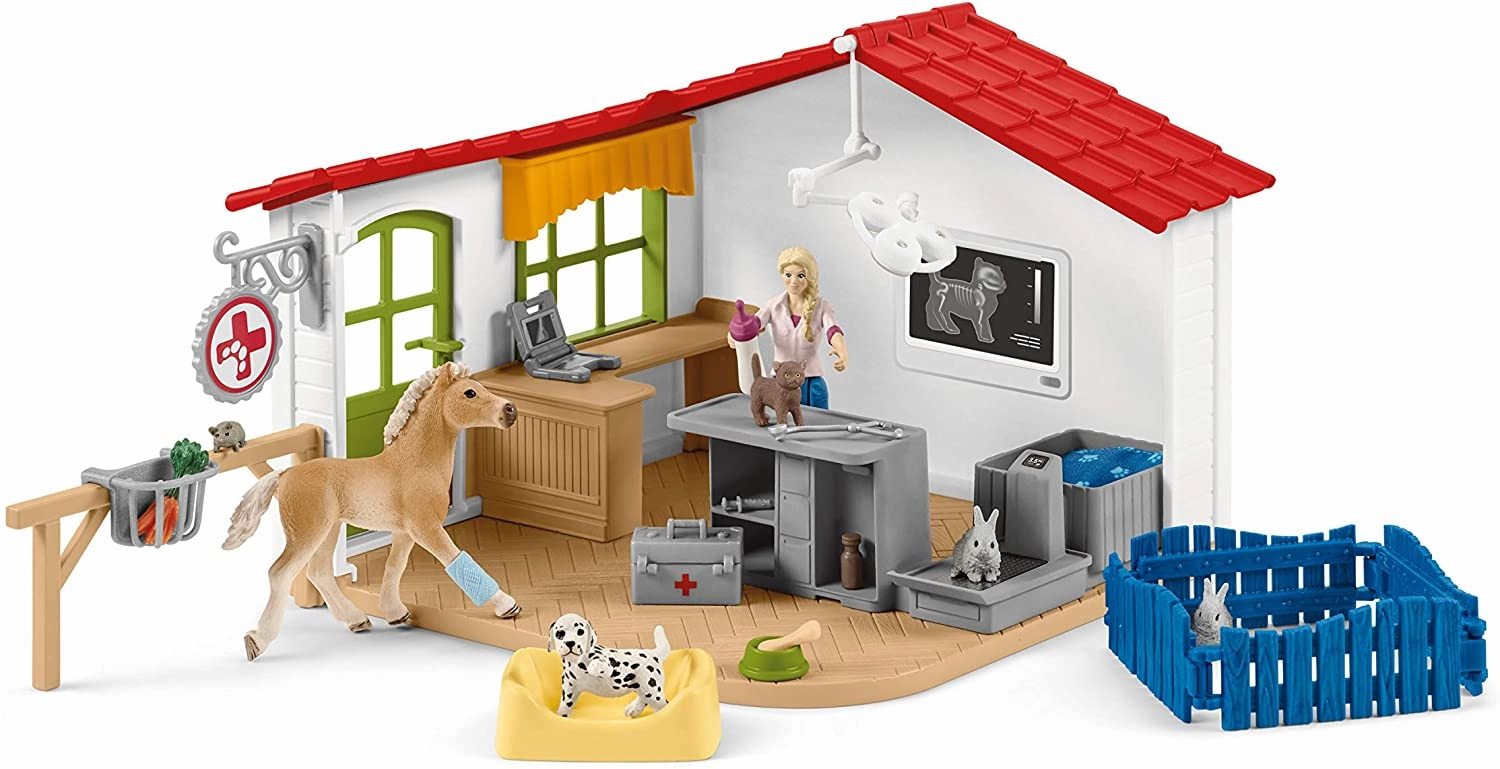 Schleich Toys Schleich 42502 Veterinarian practice with pets Farm World