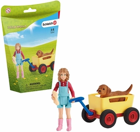Schleich Toys Schleich 42543 Farm World Puppy Wagon Ride