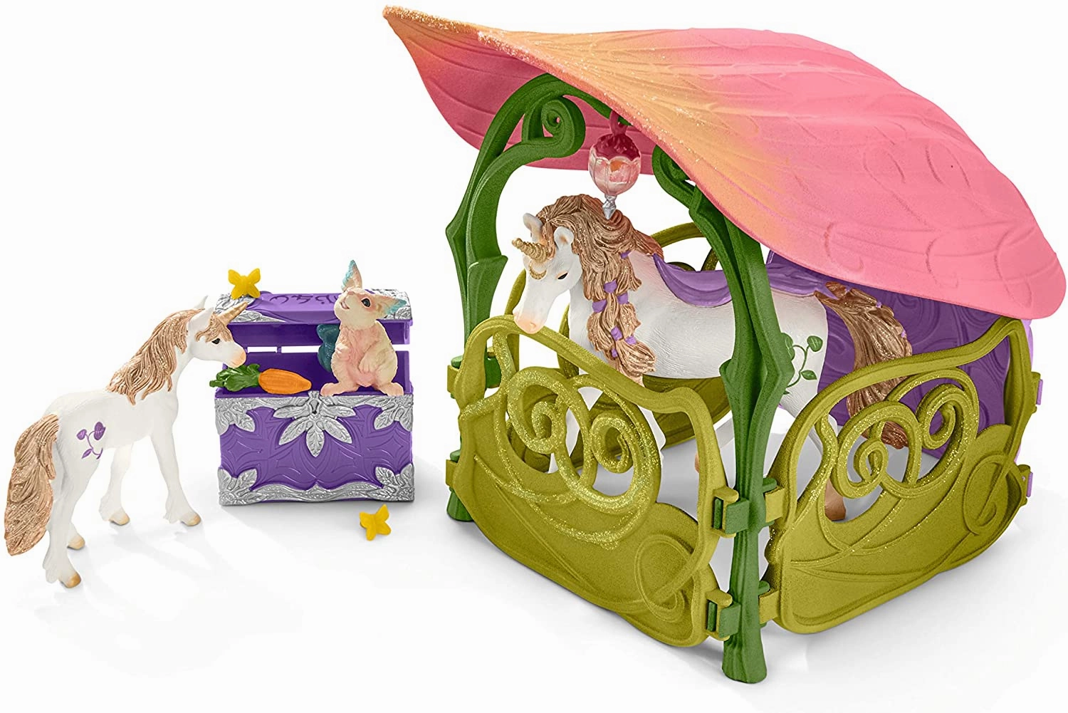 Schleich Toys Schleich Bayala 42445 Glittering Flower House with Unicorns, Lake and Stable