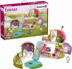Schleich Toys Schleich Bayala 42445 Glittering Flower House with Unicorns, Lake and Stable