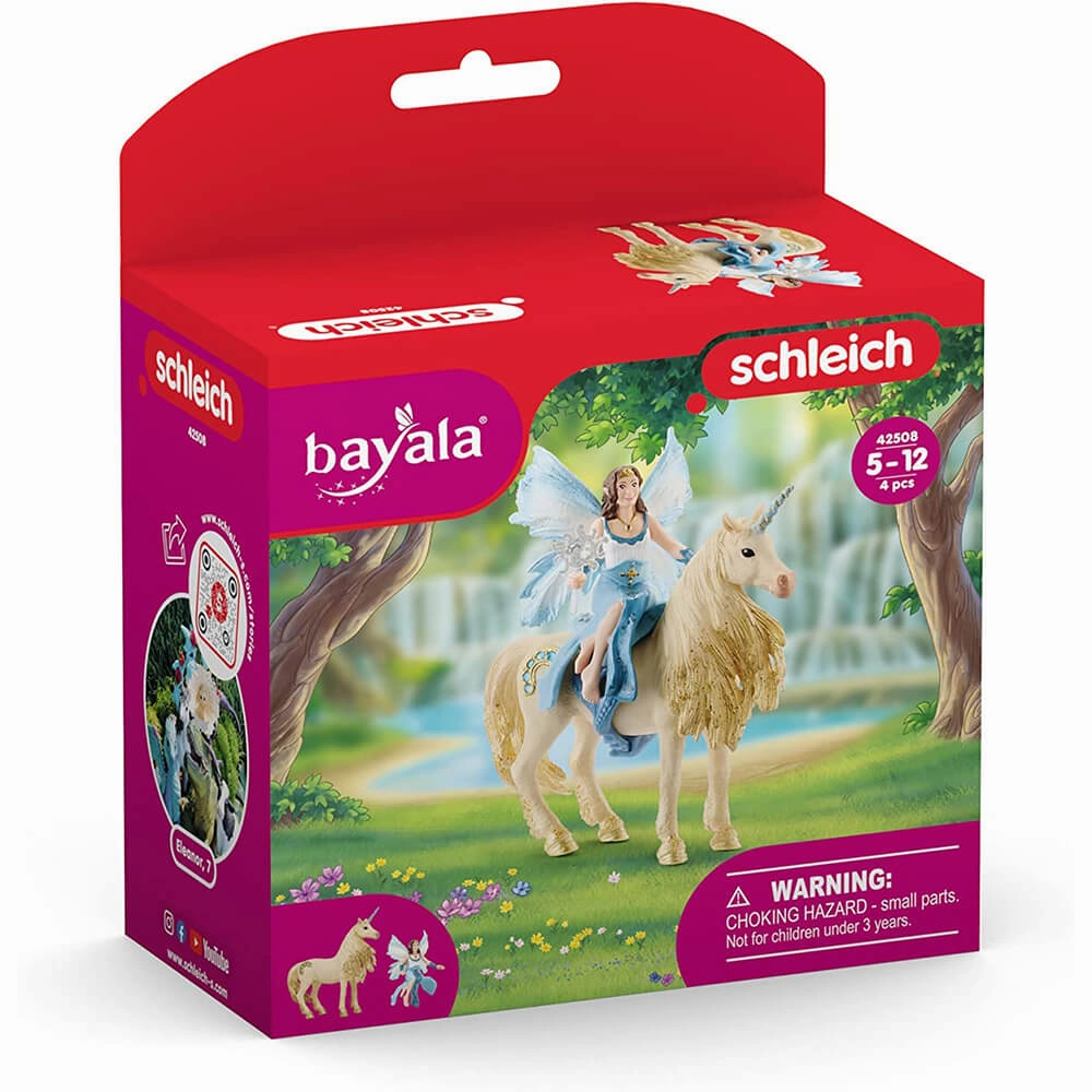 Schleich Toys Schleich Bayala Eyela Riding On Golden Unicorn Playset