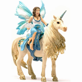 Schleich Toys Schleich Bayala Eyela Riding On Golden Unicorn Playset