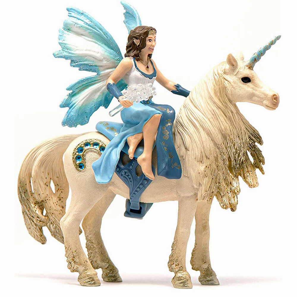 Schleich Toys Schleich Bayala Eyela Riding On Golden Unicorn Playset