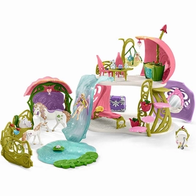Schleich Toys Schleich Bayala Glittering Flower House with Unicorns Lake and Stable Playset