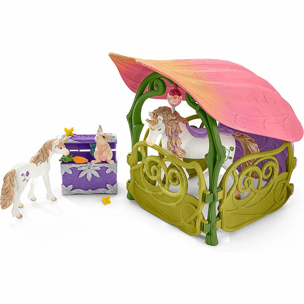 Schleich Toys Schleich Bayala Glittering Flower House with Unicorns Lake and Stable Playset