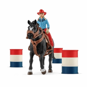 Schleich Toys Schleich Farm World Cowgirl Barrel Racing Fun