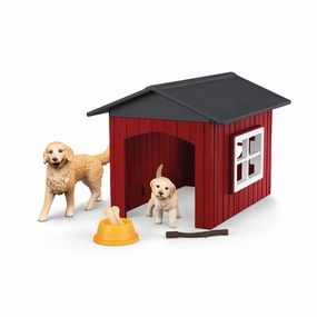 Schleich Toys Schleich Farm World Dog Kennel with Golden Retriever