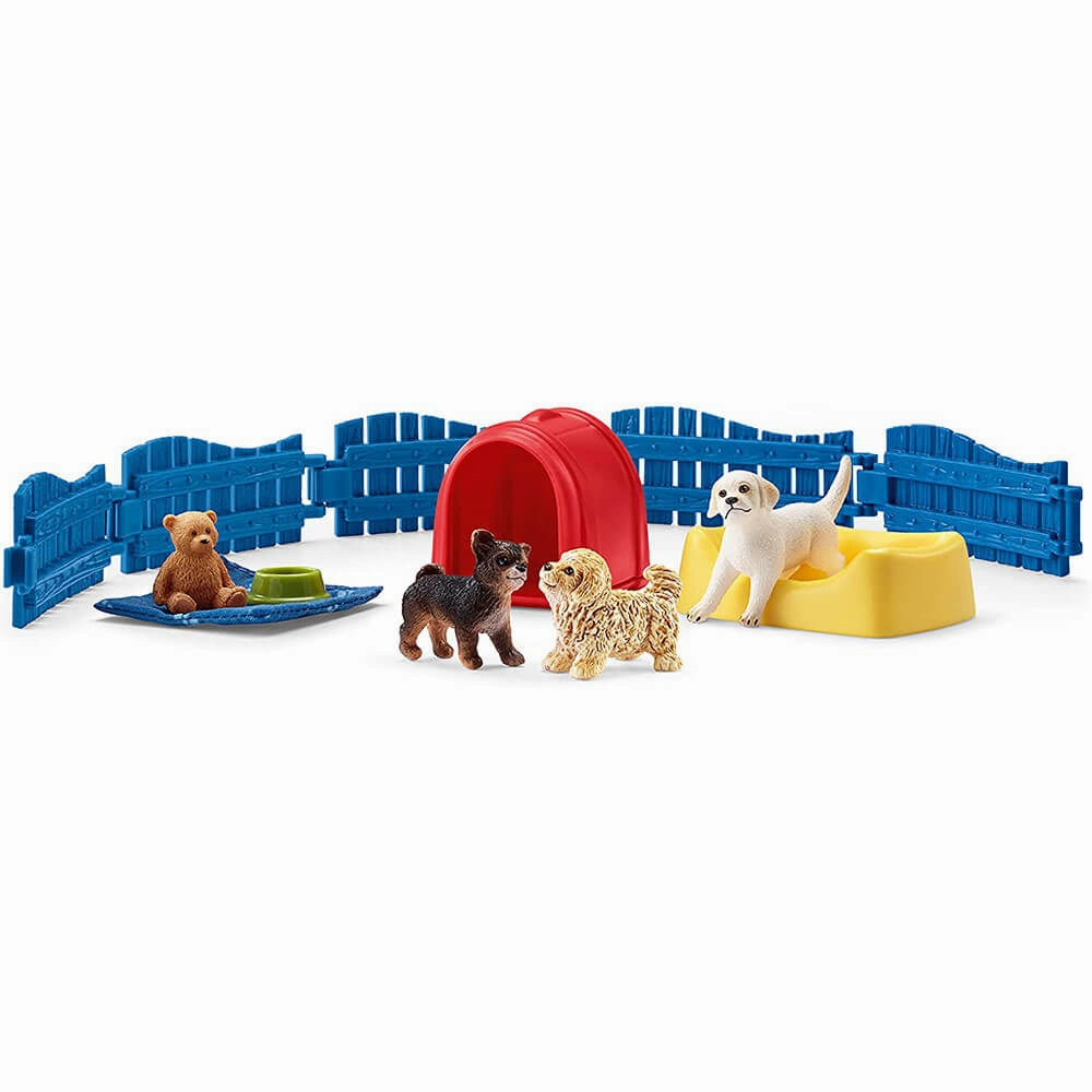 Schleich Toys Schleich Farm World Puppy Pen Playset