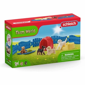 Schleich Toys Schleich Farm World Puppy Pen Playset
