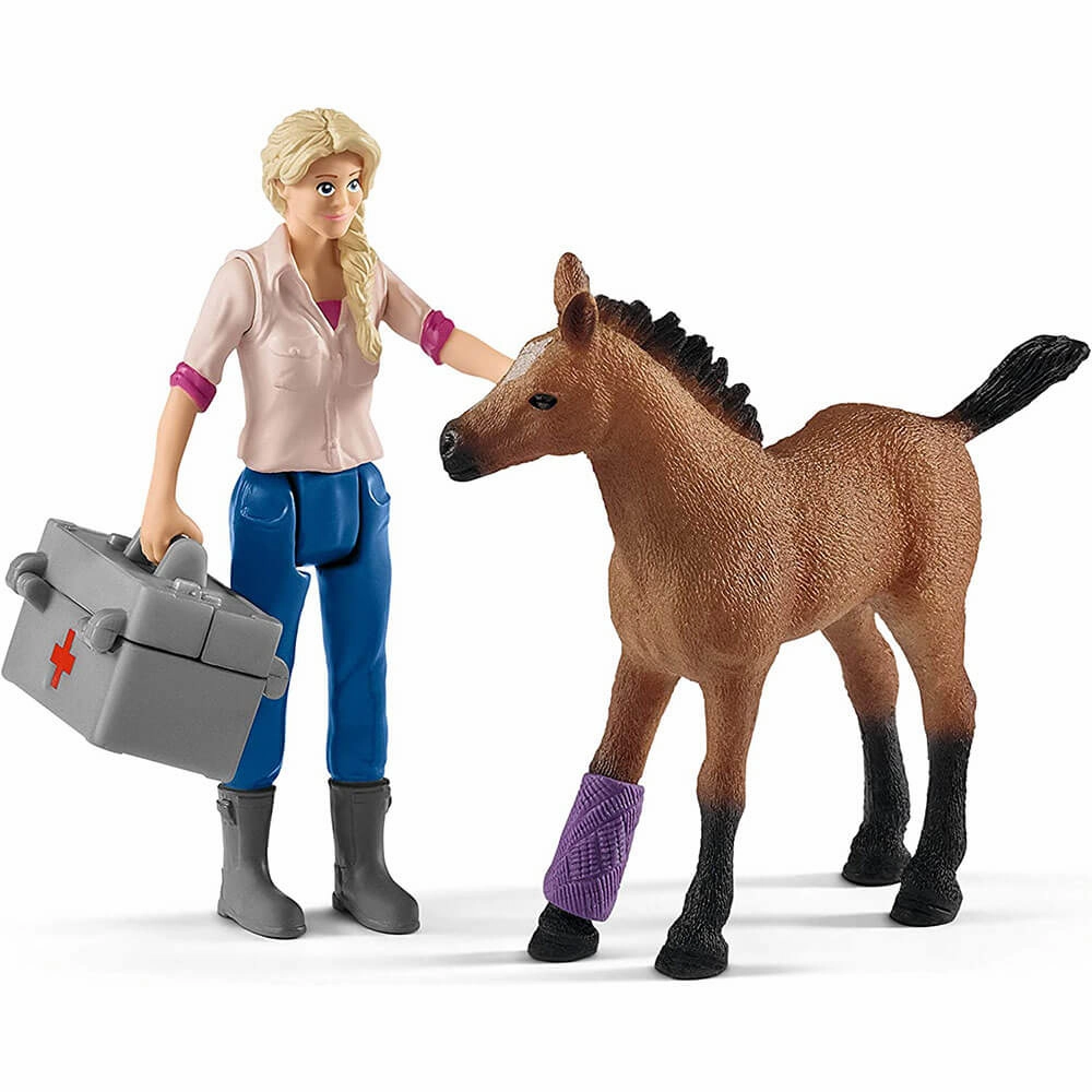 Schleich Toys Schleich Farm World Vet Visiting Mare and Foal Playset
