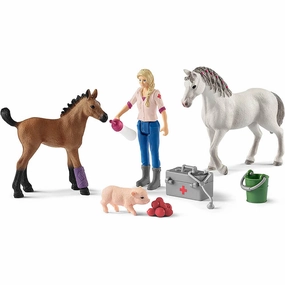 Schleich Toys Schleich Farm World Vet Visiting Mare and Foal Playset