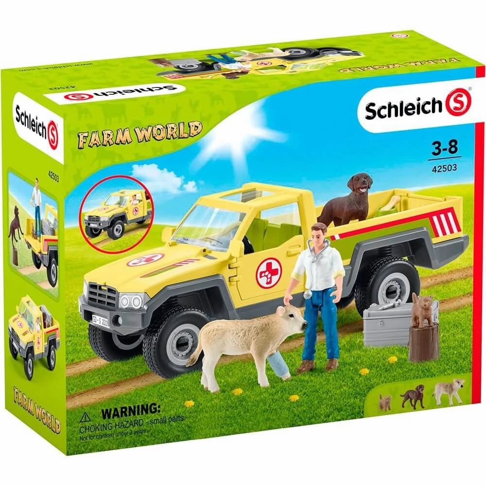 Schleich Toys Schleich Farm World Veterinarian Visit At The Farm Playset