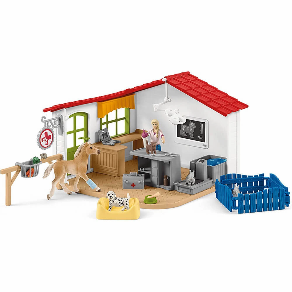 Schleich Toys Schleich Farm World Veterinary Practice with Pets Playset