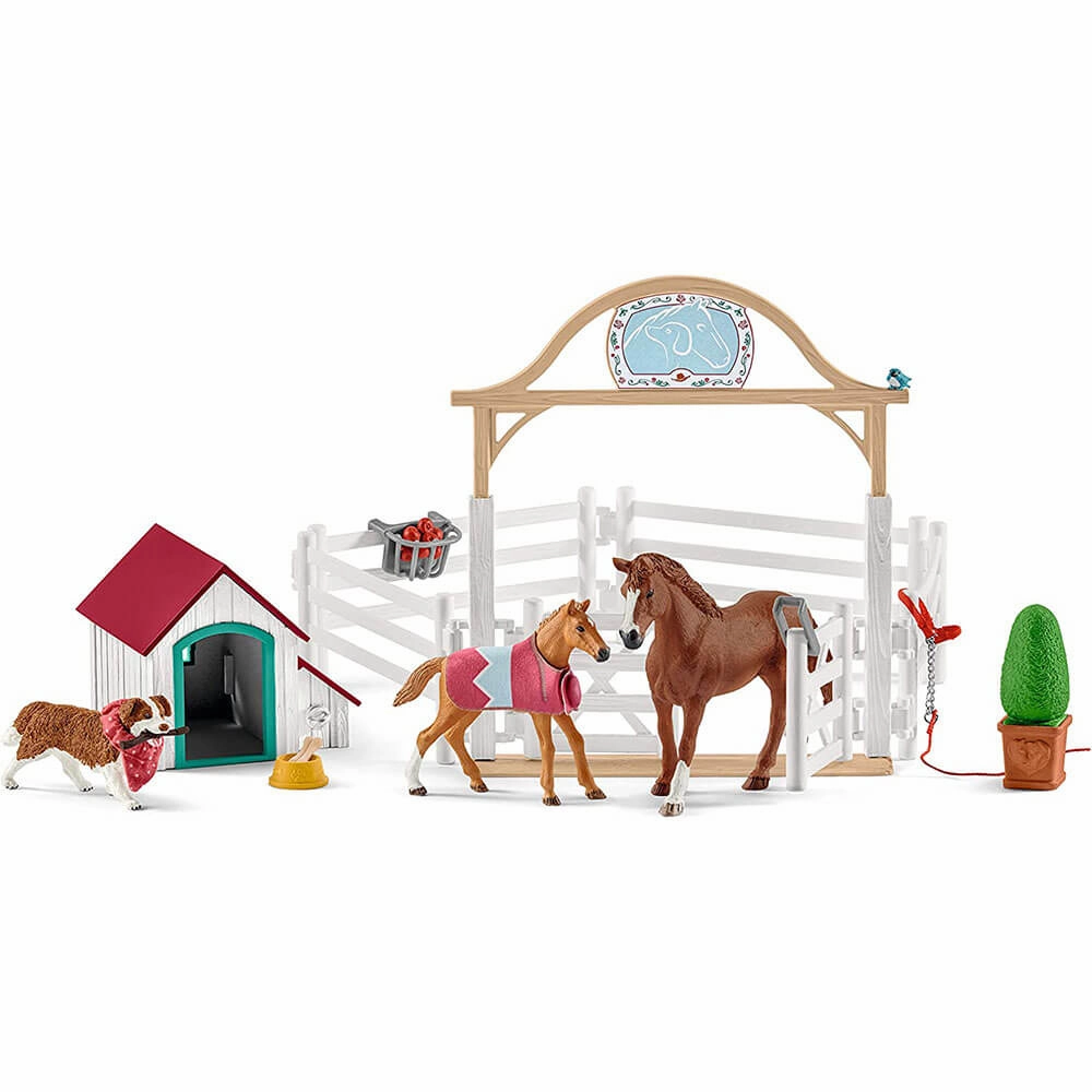 Schleich Toys Schleich Horse Club Horse Club HannahS Guest Horses with Ruby The Dog Playset