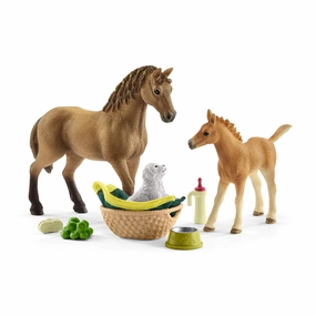 Schleich Toys Schleich Horse Club Horse Club Sarahs Baby Animal Care Play Set