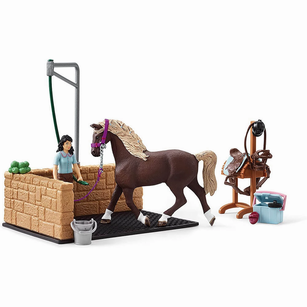 Schleich Toys Schleich Horse Club Washing Area with Horse Club Emily & Luna Playset